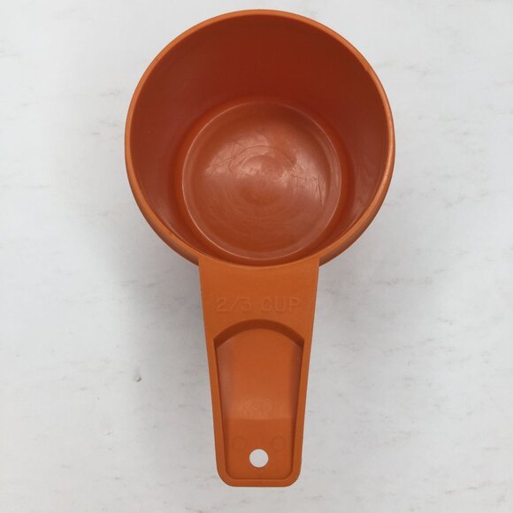 Vintage Tupperware Replacement 2/3 Measuring Cup Orange Kitchen Tool Kitchenware - Picture 2 of 7